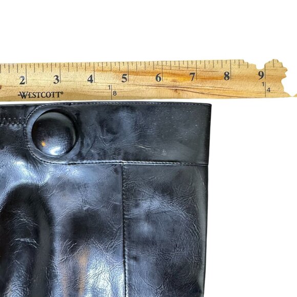 Franco Sarto Y2K-Style Black Faux-Leather Knee High 4" Heeled Boots, Size 10M - Picture 10 of 12